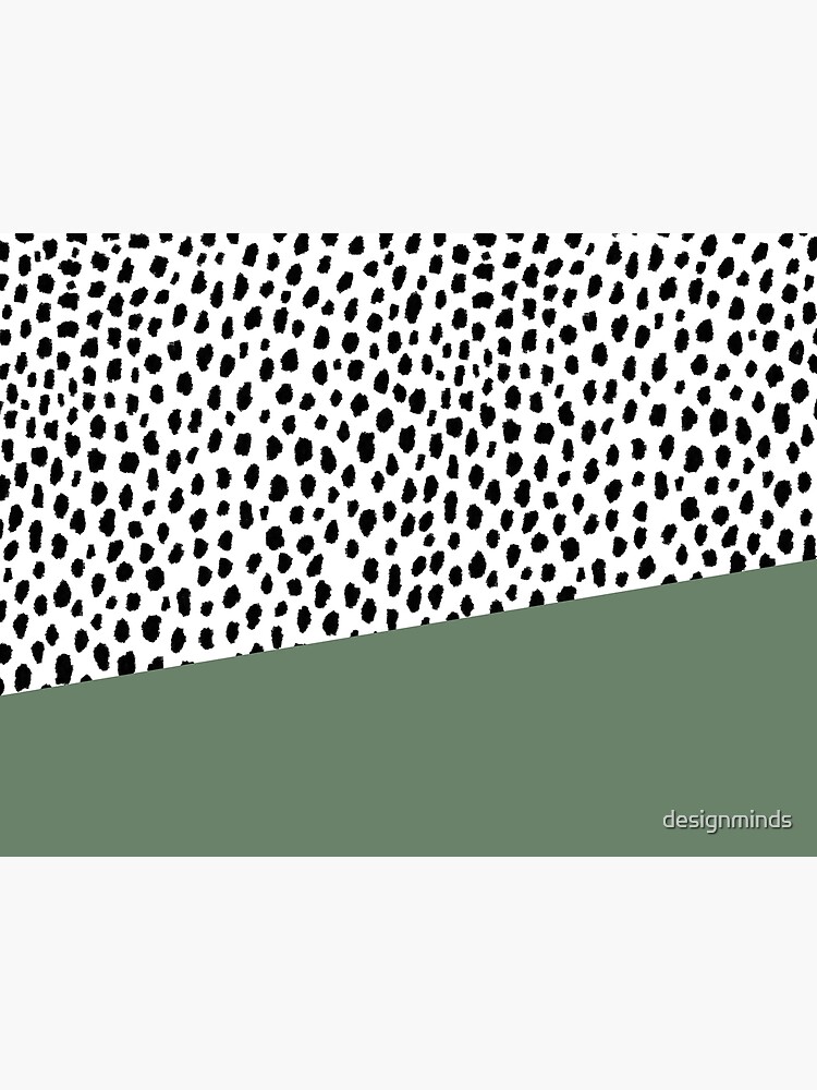 Dalmatian Spots with Sage Green Stripe by designminds