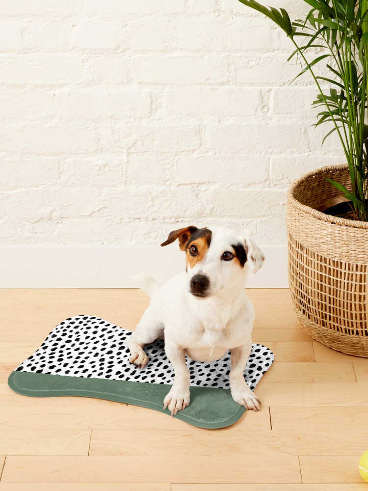 Alternate view of Dalmatian Spots with Sage Green Stripe Pet Mat