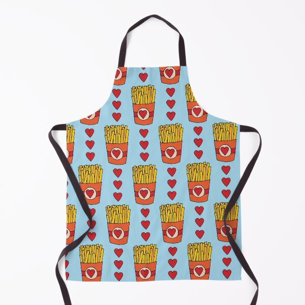 Item preview, Fry Day I'm in Love | Heart French Fries on Blue designed and sold by Zab Butler Design.