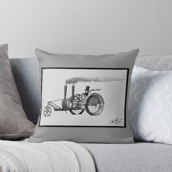 Aperçu de l'œuvre 1916 TRACTEUR HAPPY FARMER STEAMPUNK (Noir et Blanc) créée et vendue par squigglemonkey.