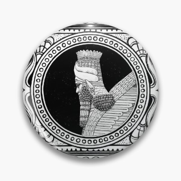 Item preview, Elegant Lamassu Decoration on Black and White designed and sold by doniainart.