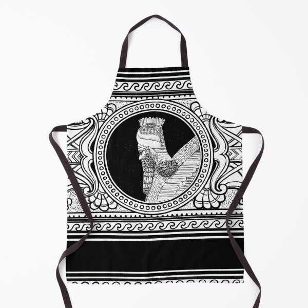 Item preview, Elegant Lamassu Decoration on Black and White designed and sold by doniainart.