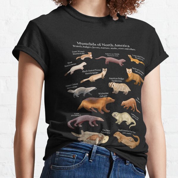 Mustelids of North America (Weasels, Otters, Mink and More) Classic T-Shirt