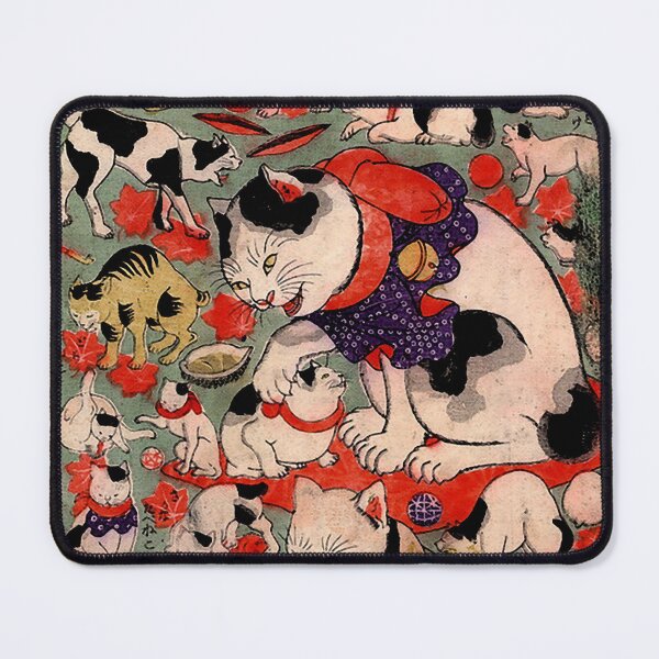 Item preview, Antique Japanese Woodblock Print Cats ~ Cat Tattoo Flash designed and sold by Epitome Girl.