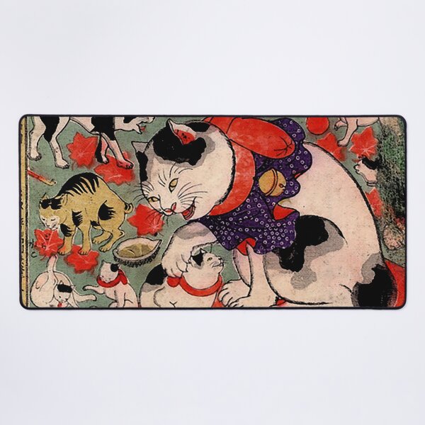 Item preview, Antique Japanese Woodblock Print Cats ~ Cat Tattoo Flash designed and sold by Epitome Girl.