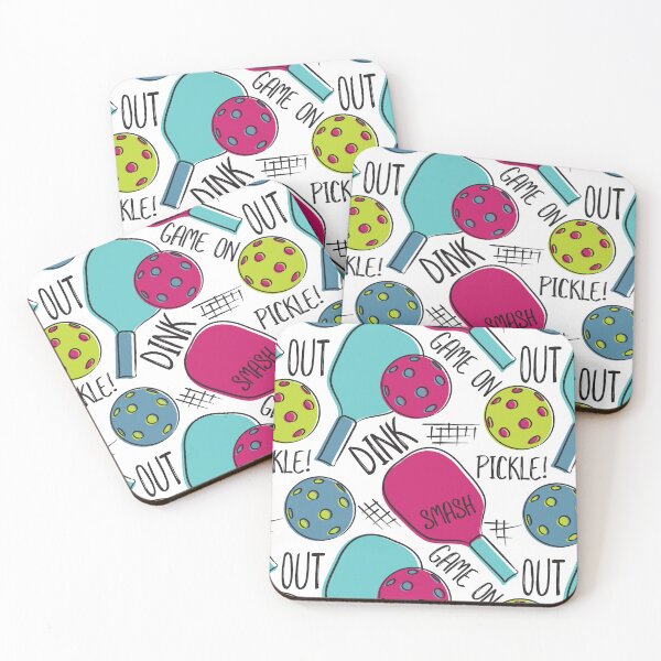 Item preview, Pickleball Pattern of Graphic Illustration Blue Lime and Magenta designed and sold by whyitsme.