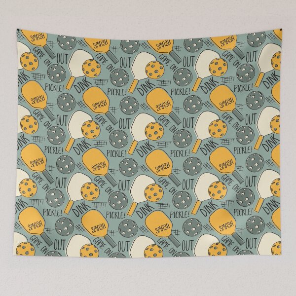 Item preview, Pickleball Pattern Graphic Illustration Green and Gold designed and sold by whyitsme.