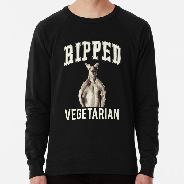 Ripped Vegetarian with Buff Kangaroo Drawing for Gym and Exercise