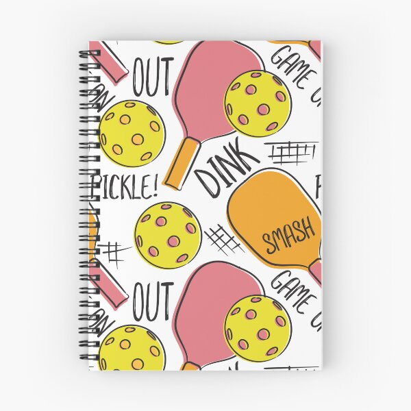 Artikelvorschau, Pickleball Muster Grafik Illustration Rosa Orange Gelb entworfen und verkauft von whyitsme.