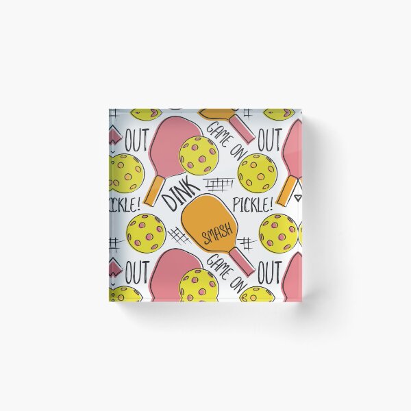 Item preview, Pickleball Pattern Graphic Illustration Pink Orange Yellow designed and sold by whyitsme.