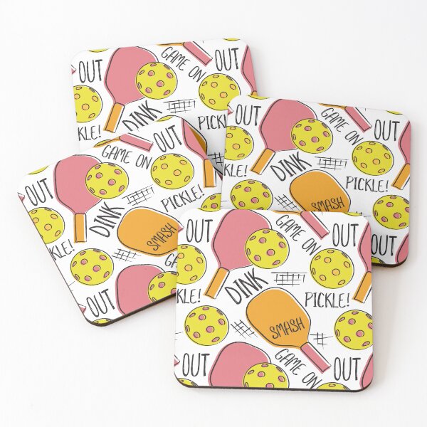 Item preview, Pickleball Pattern Graphic Illustration Pink Orange Yellow designed and sold by whyitsme.