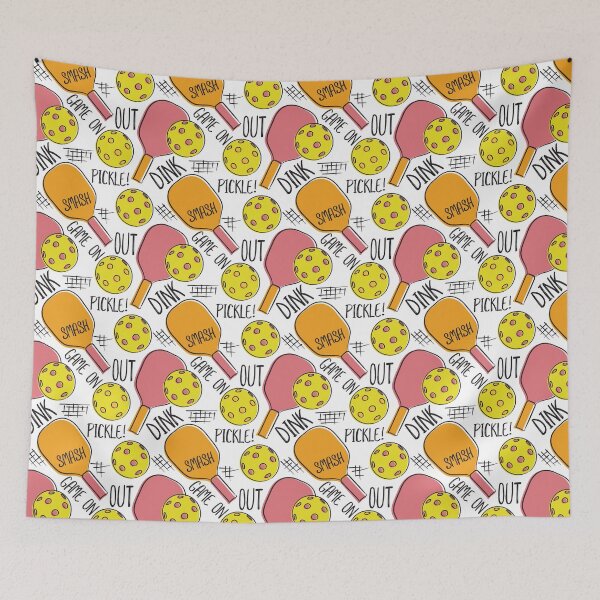 Item preview, Pickleball Pattern Graphic Illustration Pink Orange Yellow designed and sold by whyitsme.