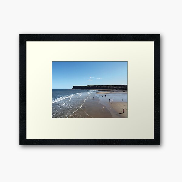 NDVH Saltburn Beach - Hunt Cliff (without text) Framed Art Print