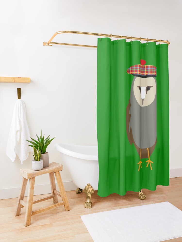 Alternate view of NDVH Owl Wearing a Tam o'Shanter Shower Curtain