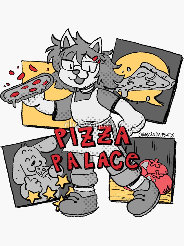 "kinz Pizza Palace" Sticker by cheesequeen Redbubble