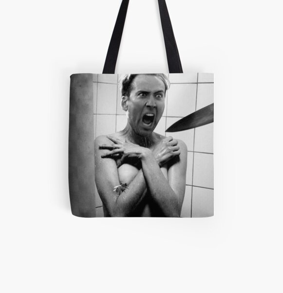 Nicolas Cage / Psycho Bolsa estampada de tela