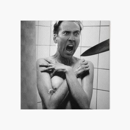 Nicolas Cage/Psycho Art Board Print