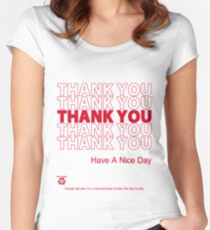 plastic bag shirt - thank you Women's Fitted Scoop T-Shirt