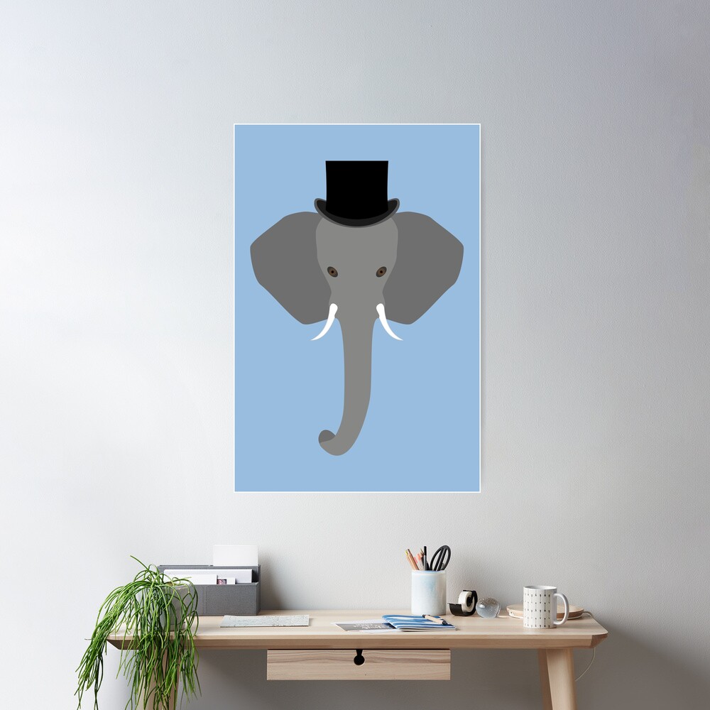 NDVH Elephant Wearing a Top Hat Poster