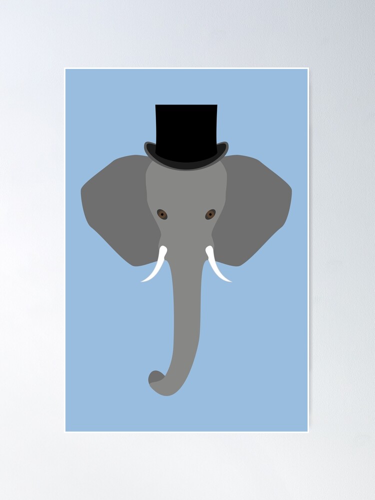 Alternate view of NDVH Elephant Wearing a Top Hat Poster