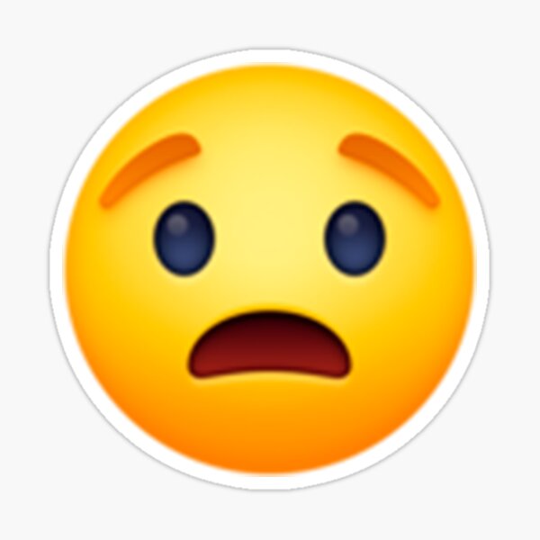 "Worried Face Emoji (WhatsApp Edition)" Sticker by santiagopaez Redbubble