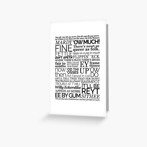 Item preview, Yorkshire Dialect, Ey Up, Ow Much, Sithee designed and sold by Yorkshire Stuff.
