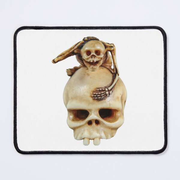 Item preview, Weirdly Cool Skeleton On Skull Ivory Carving - Creepy Halloween Designed designed and sold by AlanPhotoArt.