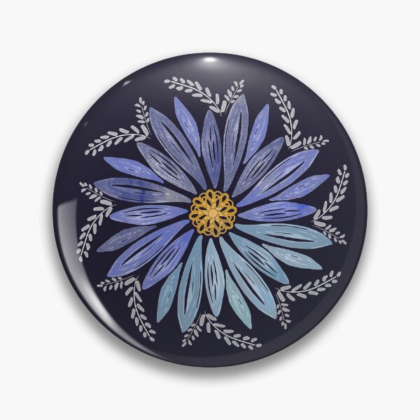 Item preview, Blue fantasy flower mandala designed and sold by Anna Ratkevich.