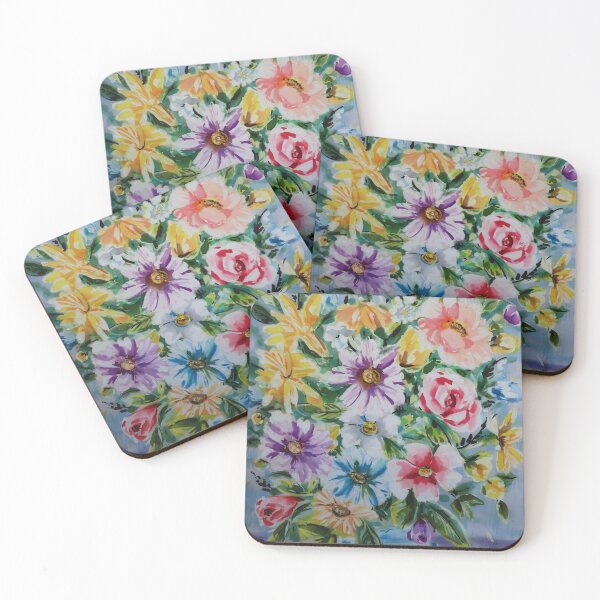 Item preview, Impressionist Flowers in a Bue Vessel designed and sold by Leslie Rogers Todder.