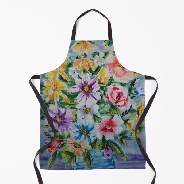 Item preview, Impressionist Flowers in a Bue Vessel designed and sold by Leslie Rogers Todder.