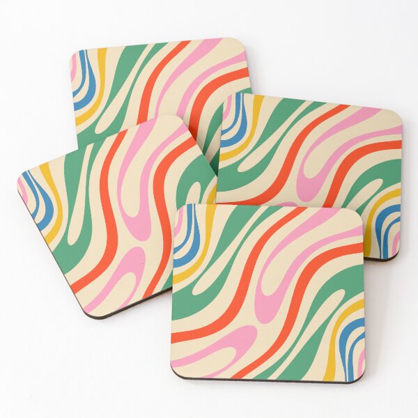 Item preview, Wavy Loops Abstract Pattern in Rainbow Colors  designed and sold by kierkegaard.