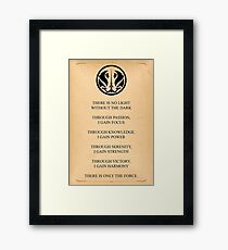 Star Wars - Grey Jedi Code Framed Print