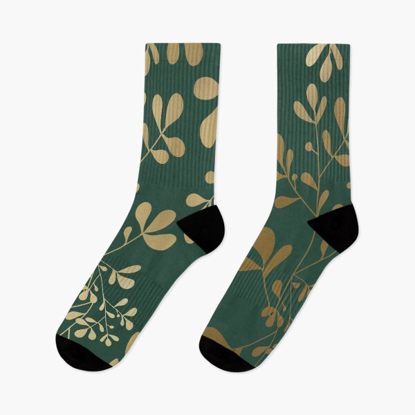 Item preview, Floral Leaves Green and Gold designed and sold by meggydesigns.