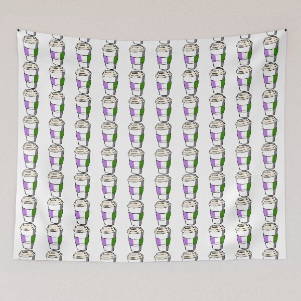 Item preview, Genderqueer Pride Coffee Cup Doodle designed and sold by CJ Vanderbeek.