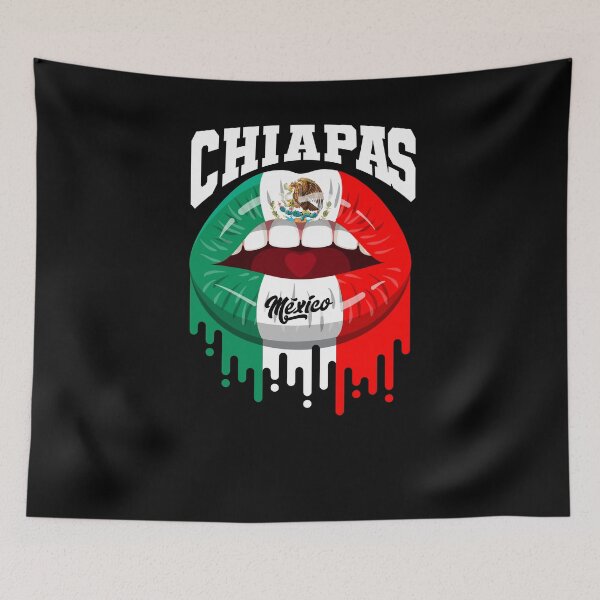 Item preview, Lips Kiss Chiapas de Mexico Flag designed and sold by Fr33m4n1111.