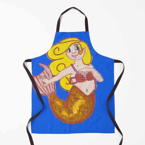 Item preview, Mermaid with Yellow Hair, a Golden Tail, and Pink Bikini Top designed and sold by AliCatOriginals.