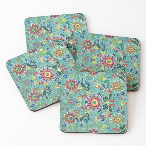 Item preview, Green, Red and Yellow Flower Pattern designed and sold by JustCoolShop.