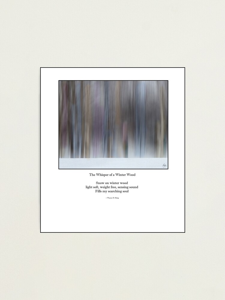 Alternate view of The Whisper of a Winter Wood Redux Haiku Photographic Print