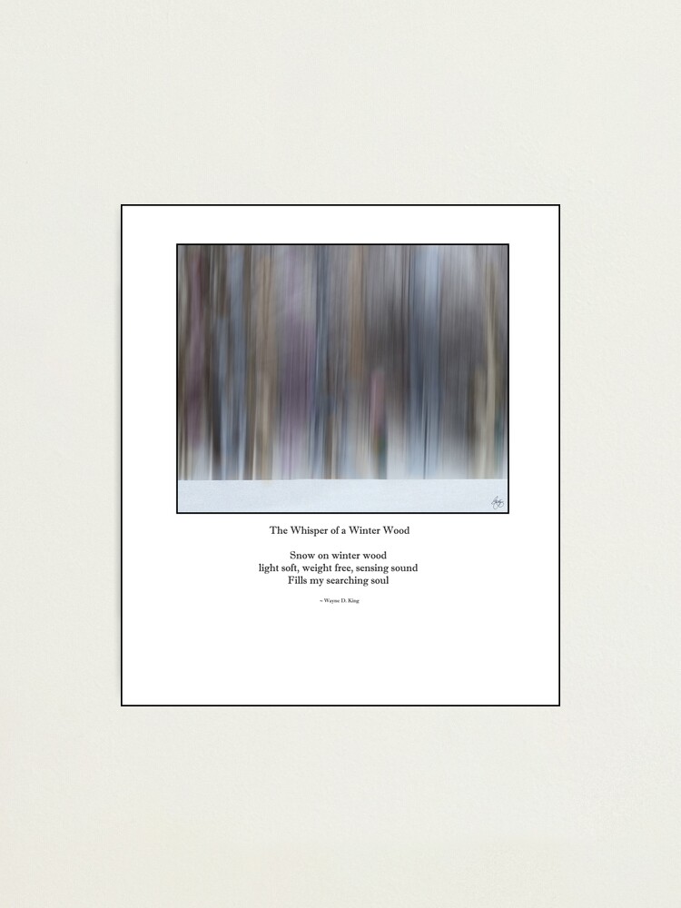 Alternate view of The Whisper of a Winter Wood Redux Haiku Photographic Print