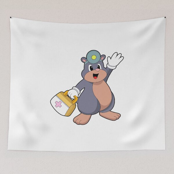 Item preview, Mole as Nurse with First aid kit designed and sold by Snabdesign84.