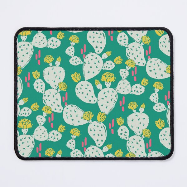 Item preview, Yellow Flowering Cactus on an Emerald Background designed and sold by Jacqueline Hurd.