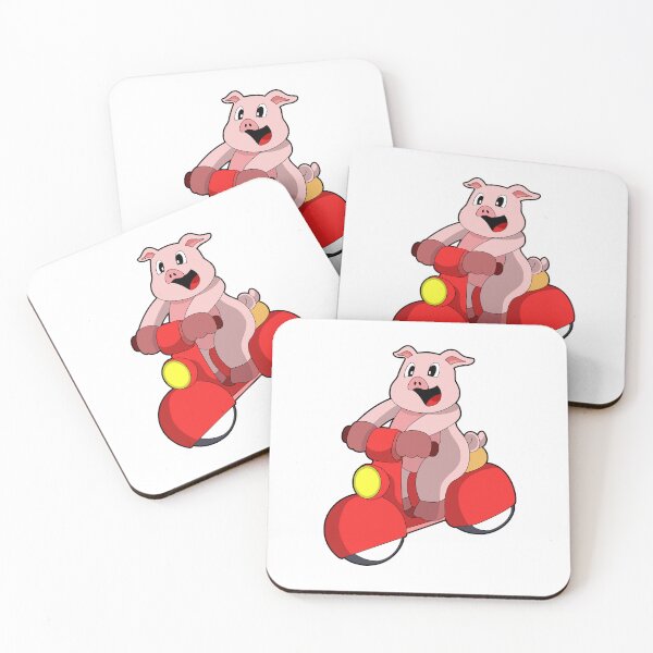 Item preview, Pig as Biker with Scooter designed and sold by Snabdesign84.