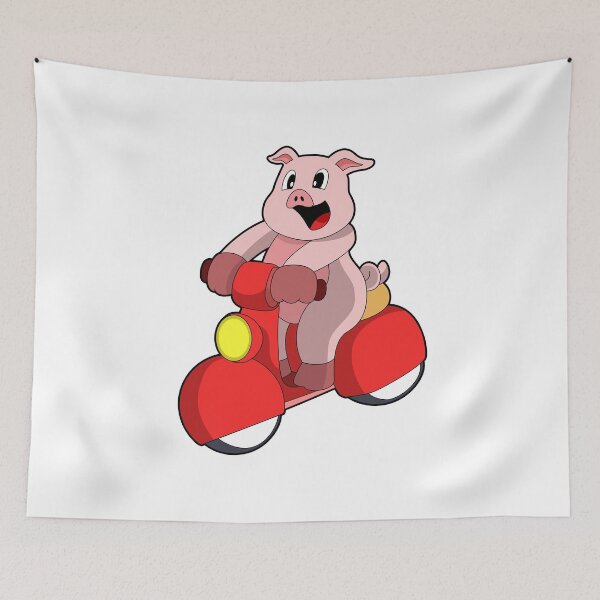 Item preview, Pig as Biker with Scooter designed and sold by Snabdesign84.