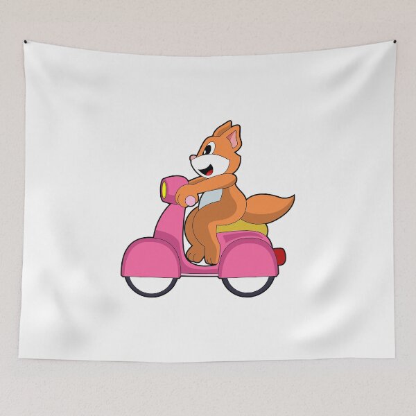 Item preview, Cat as Biker with Scooter designed and sold by Snabdesign84.