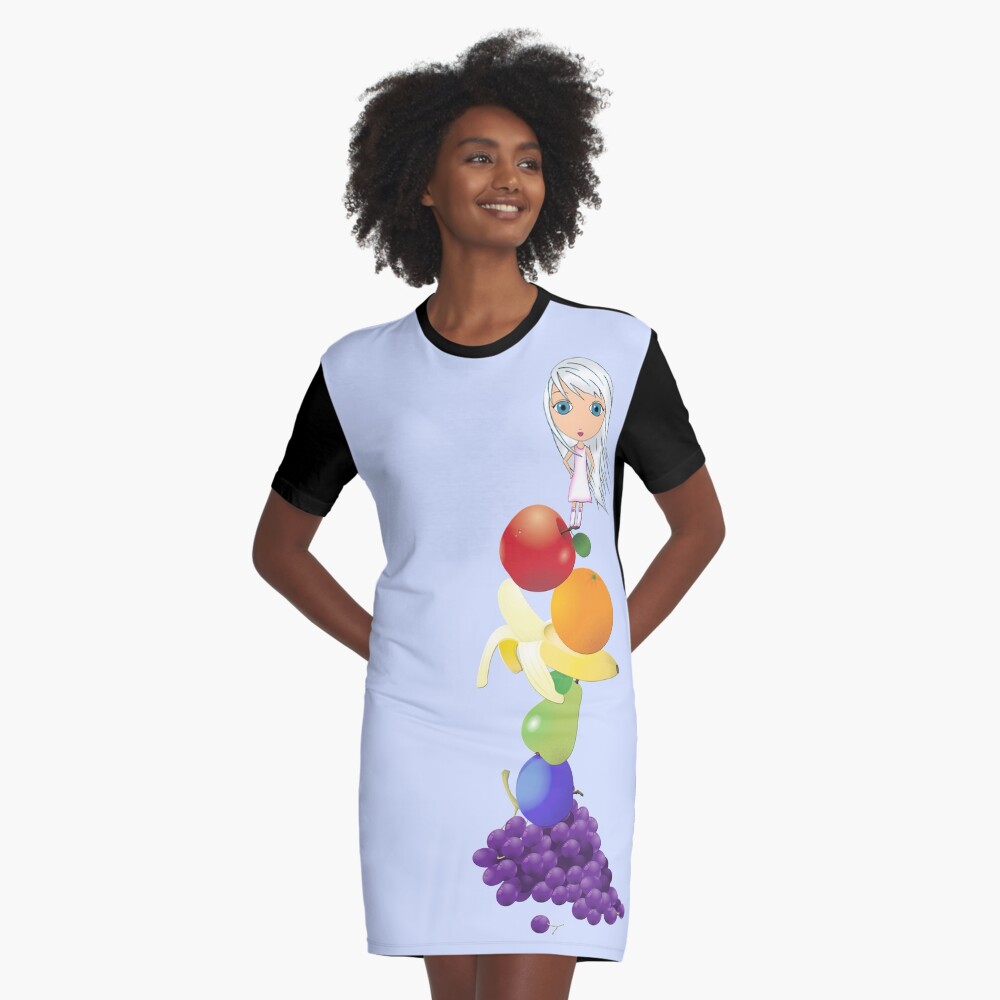 The Yummiest of Rainbows Graphic T-Shirt Dress