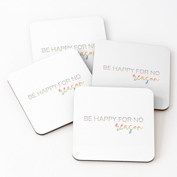 Item preview, Motivational / inspirational quote - Be happy for no reason - Rainbow designed and sold by AlfabetDesign.