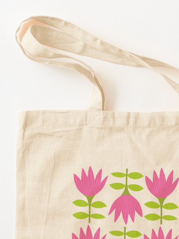 Thumbnail 3 of 5, Tote Bag, Pink Tulips designed and sold by Helen Houghton.