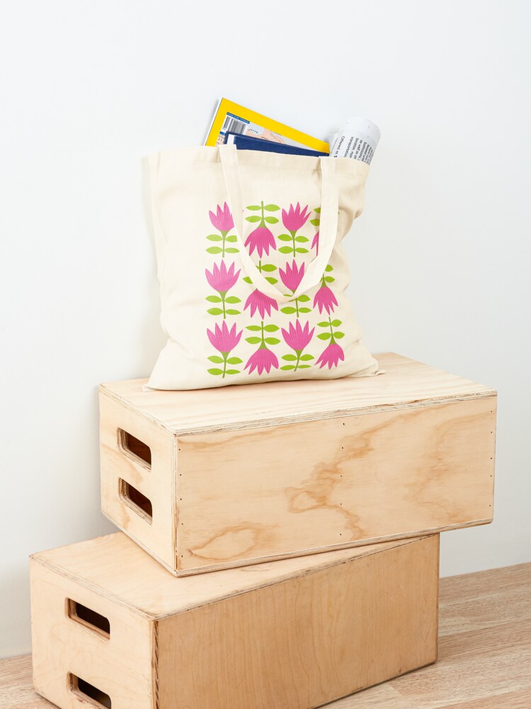 Thumbnail 4 of 5, Tote Bag, Pink Tulips designed and sold by Helen Houghton.