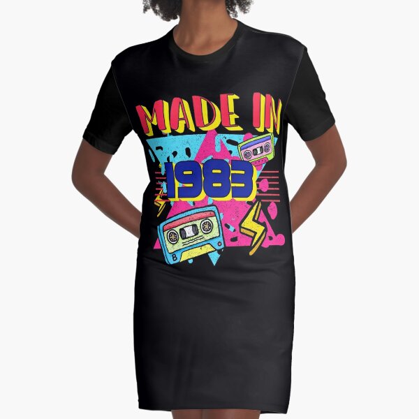 Made In 1985 Rad 1985s Vintage 80's Costume Party neon 37Th Birthday 37 Year Old Men Women Essential Classic" Graphic T-Shirt Dress for Sale by mohmmed22 | Redbubble