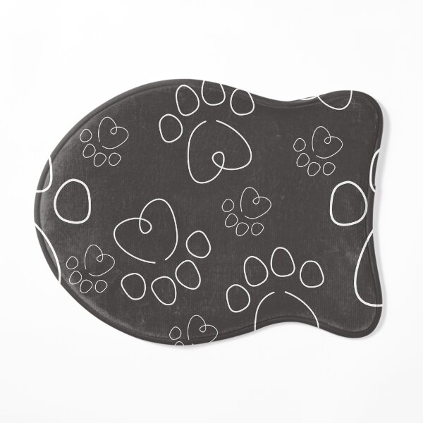 Simple dog cat paws dark grey pattern | Pet lovers | Cute animal paws Cat Mat